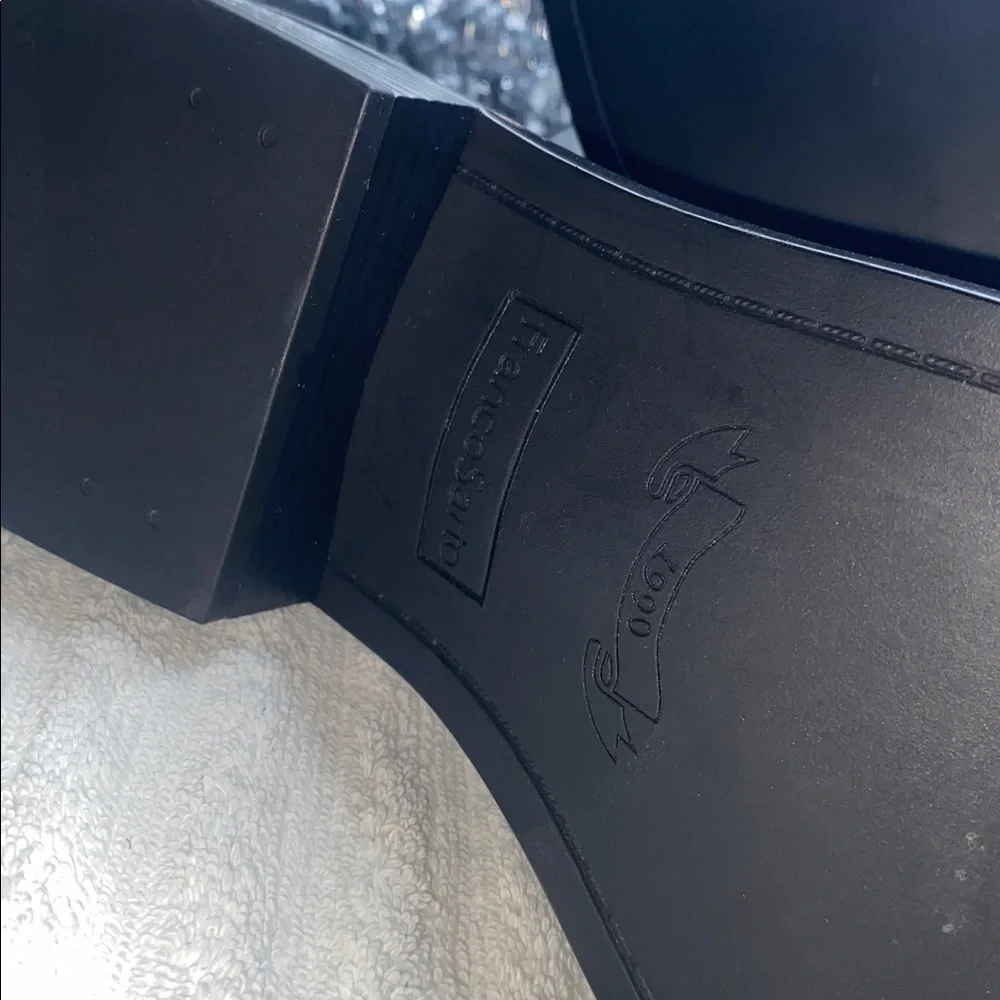 Franco Sarto Men's Black Leather Chukka Boots with Side Zip